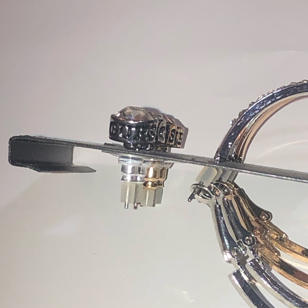 NWT Guess Silver & Rose Gold Hoop + Stud Earring Set – Rhinestone Accents - Picture 9 of 10